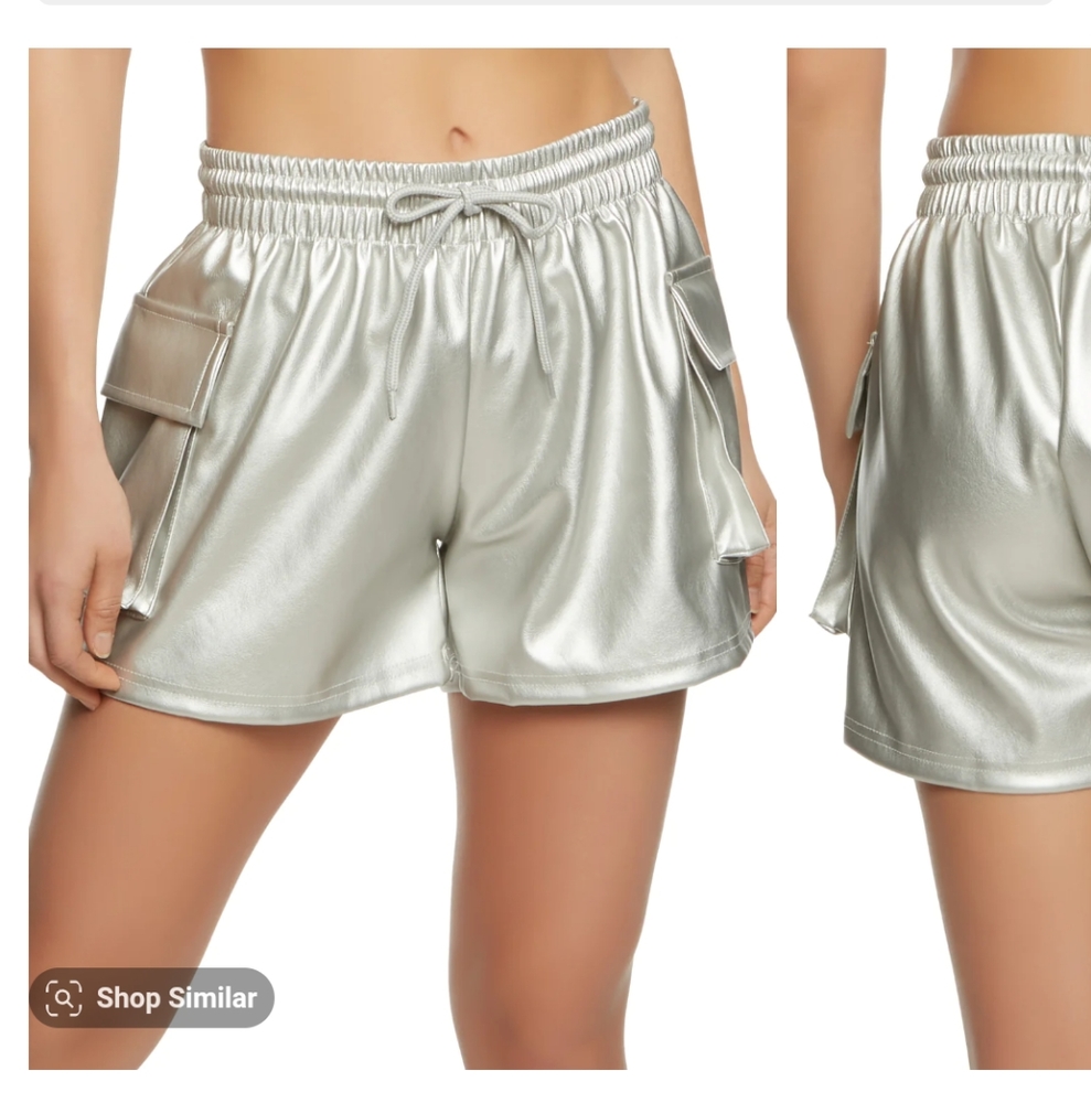 NWT Faux leather cargo shorts